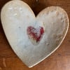 SALE! - Raku dish with heart design