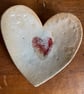 SALE! - Raku dish with heart design - Image 1