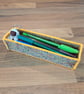 Pencil case - autumn colours with orange edging, open top - Image 4