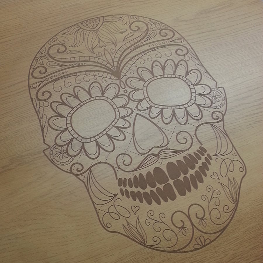 Skull Coffee Table- Bedside Table- Engraved