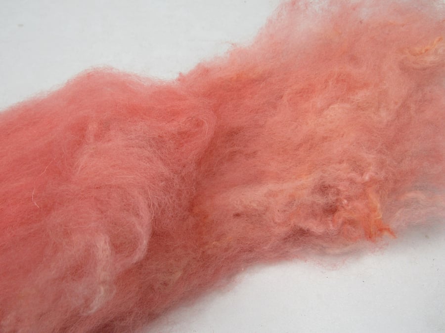 10g Naturally Dyed Madder Red BFL Shetland Felting Wool