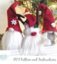 Christmas Gnome felt sewing pattern PDF