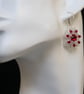 Red and Silver Beaded Crystal Earrings - Image 2
