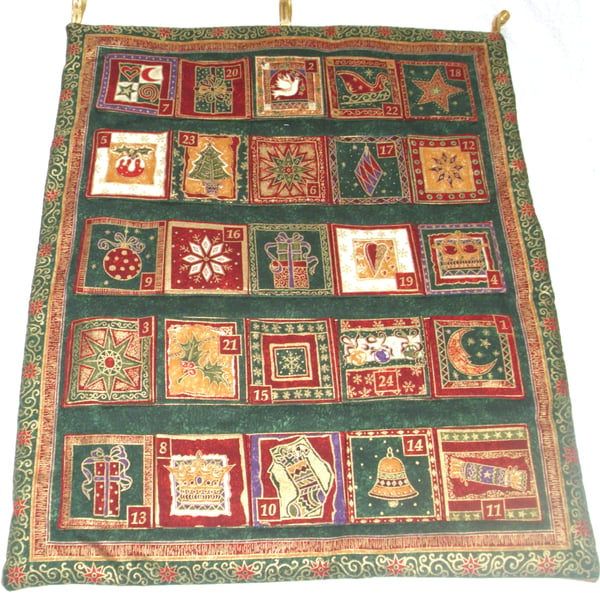 Fabric ADVENT CALENDAR . Traditional Christmas Advent Calendar