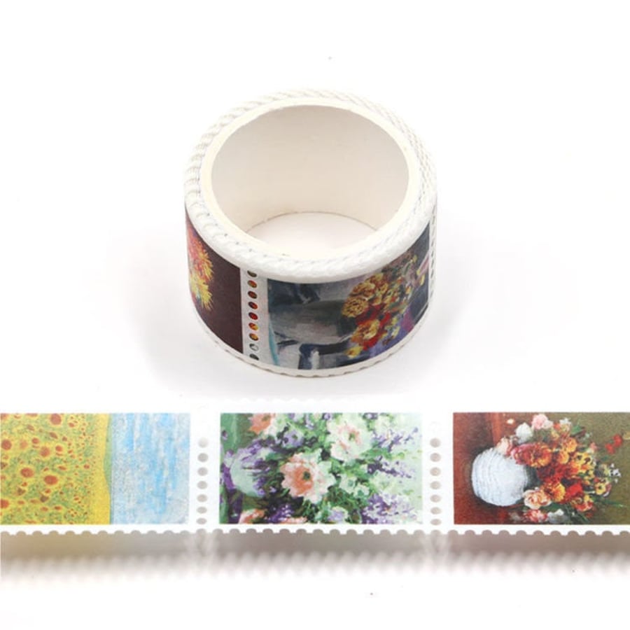 Flower Ink Stickers Floral Washi Tape Stickers Stickers 25mm x 3 Meters Eco Frie