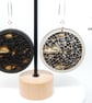 London Map Statement Earrings Laser Cut City Jewellery Layered Wood and Sterling - Image 3