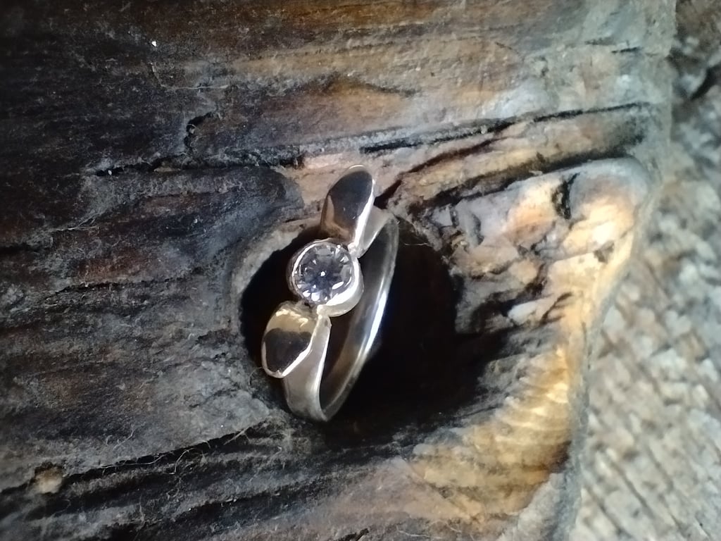 Sterling Silver Butterfly solitaire Ring