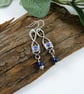 Earrings, Sterling Silver and Lapis Lazuli Unusual Droppers - Image 6