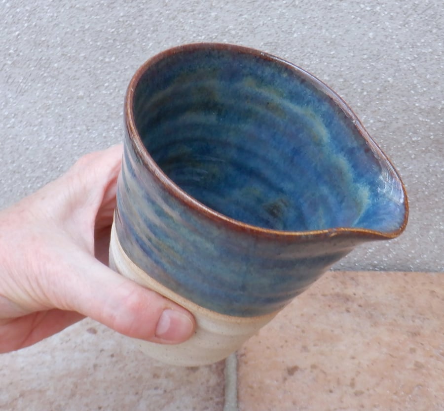 Jug, creamer or pitcher hand thrown stoneware pottery wheelthrown ceramic 