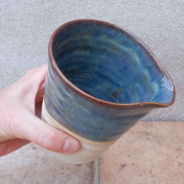 Jug, creamer or pitcher hand thrown stoneware pottery wheelthrown ceramic 
