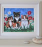 Kitten Foursome. Cat painting - Image 2