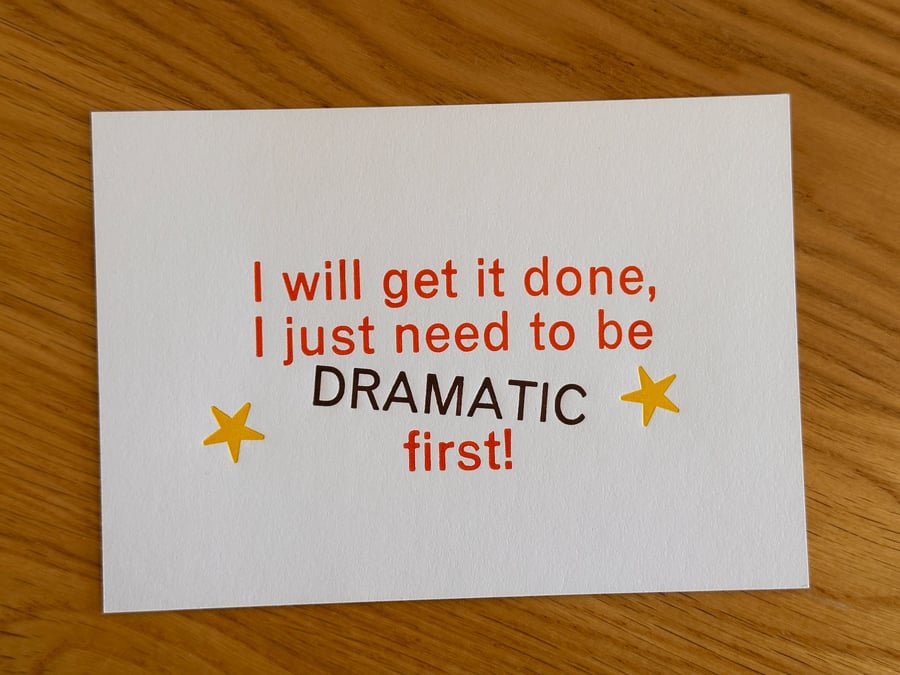 Dramatic A6 Letterpress Card