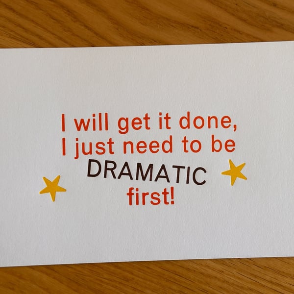 Dramatic A6 Letterpress Card