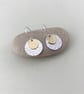 Hammered Sterling Silver and 9ct Yellow Gold Dangle Disc Earrings - Image 3