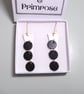 Black and White Leather Spot Backgammon Style Drop Dangle Earrings - Image 6