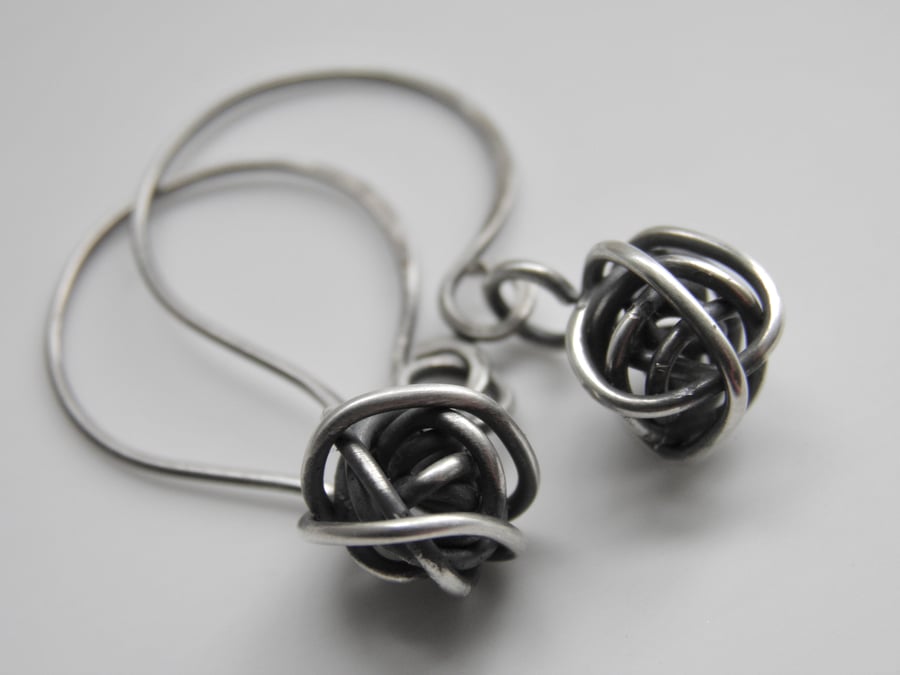 Sterling Silver Earrings - Sterling Silver Love Knot