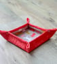 Quilted Fabric storage box with Cats and Coral Fabric - Image 8