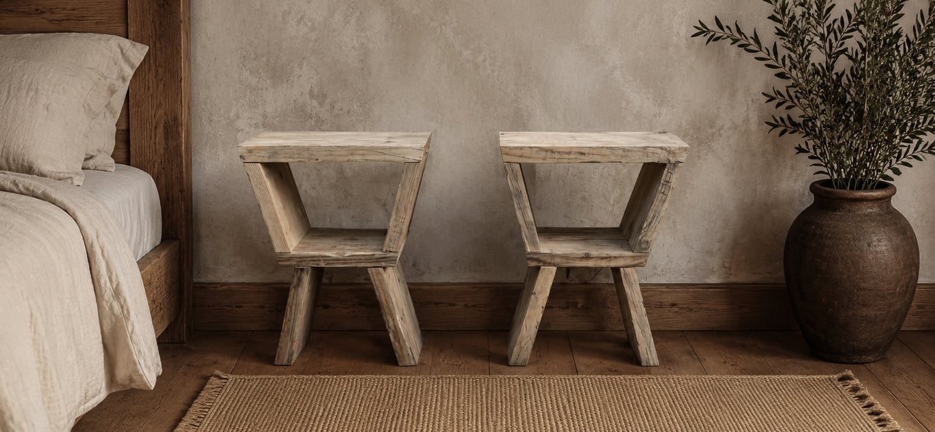 Rustic bedside tables