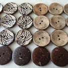 1 & 316" 30.5mm 48L Big Real Coconut buttons x 2 Buttons