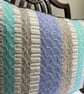 Patsy Cushion: Coastal Sea Blues. Handwoven in Wales - Image 5
