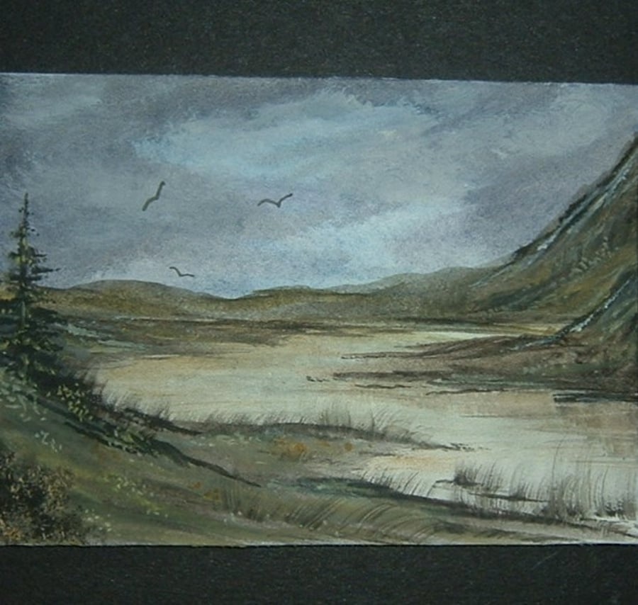 watercolour landscape art painting aceo ref 334
