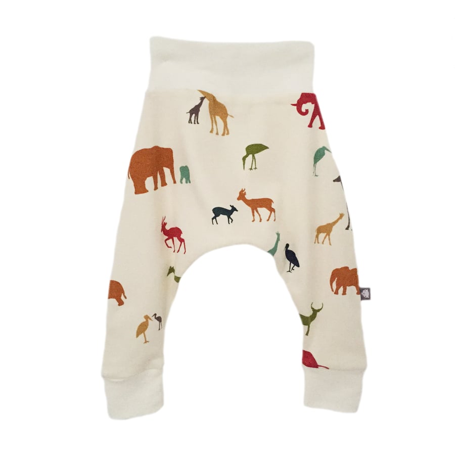ORGANIC Baby HAREM PANTS Relaxed Trousers SERENGETI TRIBE Gift Idea by BellaOski