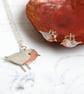 Copper breasted silver robin earrings - Image 3