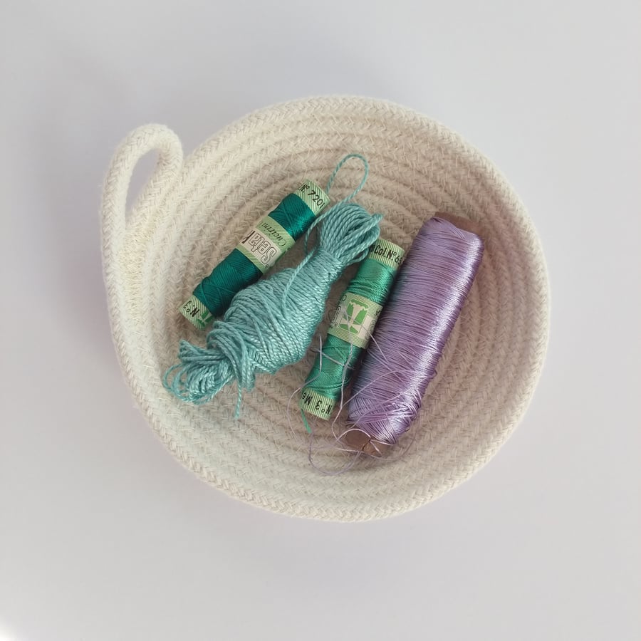 Unbleached Coiled Rope Trinket Dish
