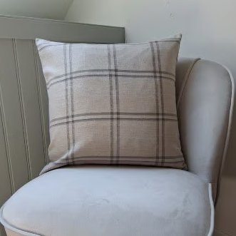 Lilac Check Fabric Cushion