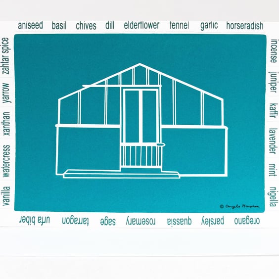 Blank Fine Art Card - Aquamarine Greenhouse 