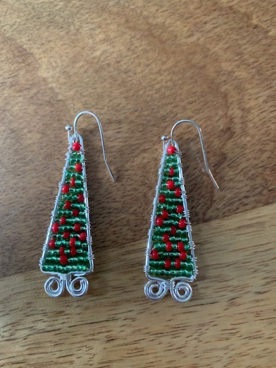 Christmas Tree Earrings Gift Stocking Filler 