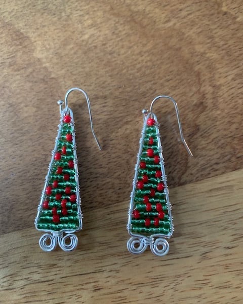 Christmas Tree Earrings Gift Stocking Filler 