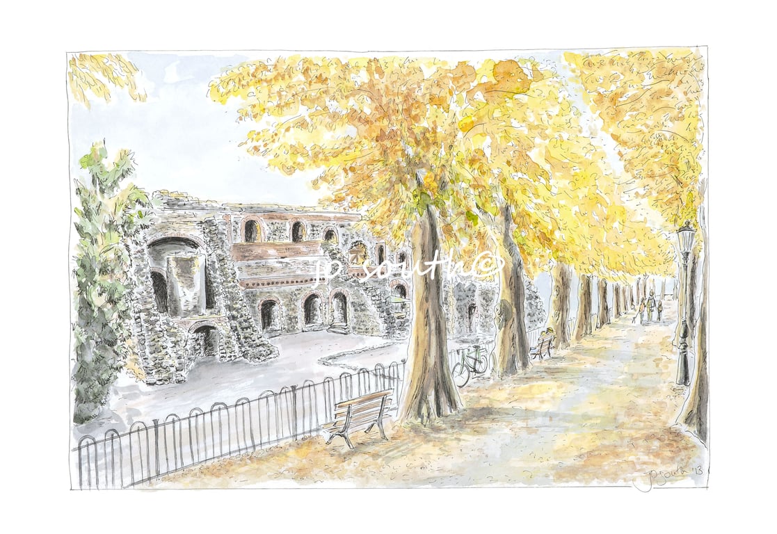 Kaiserpfalz an der Burgallee, Kaiserswerth, Dusseldorf - Limited Edition Print