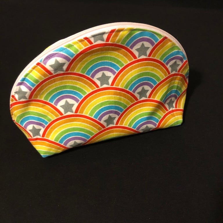 Handmade Rainbow Zip Bag – Fully Opening Pouch