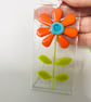 Retro fused glass flower wall hanging  - Image 4
