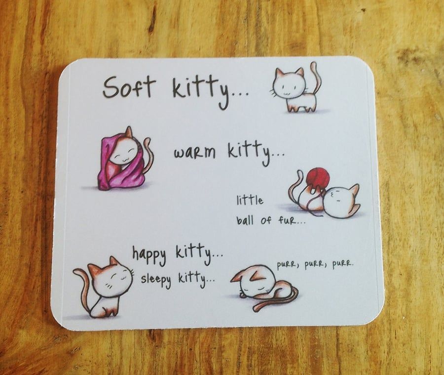 Big Bang inspired Soft Kitty Mousepad