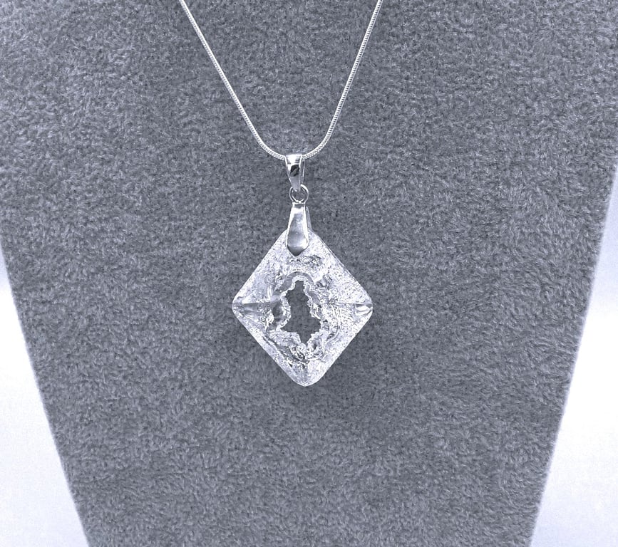 Sparkly crystal pendant on sterling silver chain - rare Swarovski crystal