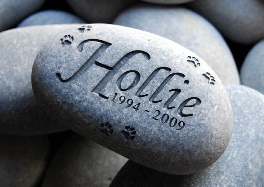 Personalised Pet Memorial Garden Natural Stone for Dog Cat Rabbit UK - Simple