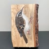 Tree creeper original painting on Oak wood