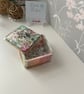 Handmade multi colour 7.5cm square dish pot with lid FREE postage