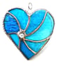 Turquoise Swirl Heart Stained Glass Suncatcher 129 - Image 4