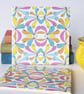 Multicoloured Petal Design Ceramic Tile Trivet with Cork Backing - Image 1