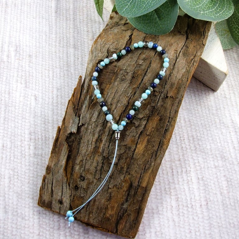 Mixed Gemstone Bracelet in Shades of Blue