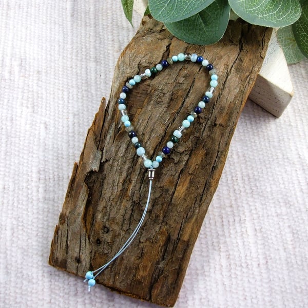 Mixed Gemstone Bracelet in Shades of Blue