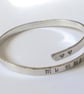 Mummy and Heart Bangle, recycled sterling silver - Image 3
