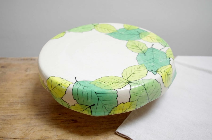 Cake stand - Green Beech Leaves