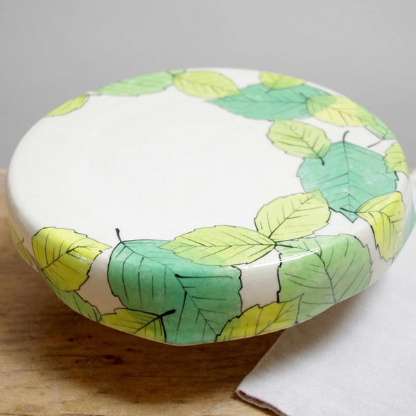 Cake stand - Green Beech Leaves