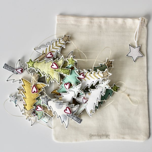 Special Order for Anne-Louise - 'Christmas Tree Garland' - Hanging Decoration