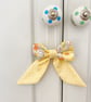 Handmade Fabric Decorative Hanging Bow - Liberty Betsy Yellow - Image 2