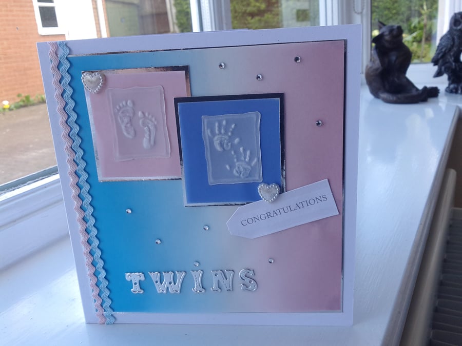 New baby twins card